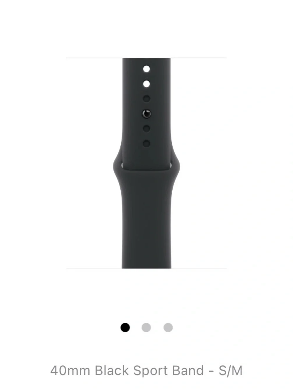 Apple 40mm Black Sport Band S/M